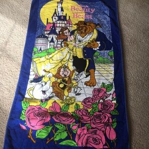 Vintage Beauty and the Beast beach towel